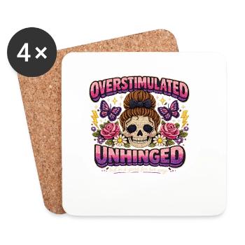 Overstimulated Unhinged Patchkunst - Untersetzer (4er-Set) - Weiß - Vorne