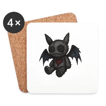 Quilted Monster with Wings - Coasters (set of 4) - white - Front