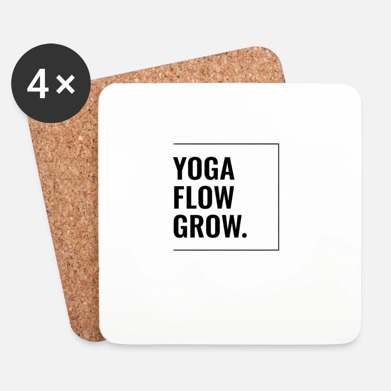 Yoga Flow Grow. - Untersetzer (4er-Set) - Weiß