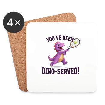 You've been Dino served / Dino Tami Tennis Design - Untersetzer (4er-Set) - Weiß - Vorne