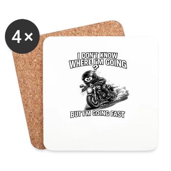 I'm driving fast, destination unclear - Coasters (set of 4) - white - Front