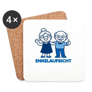 Enkelaufsicht Blaues Duo - Untersetzer (4er-Set) - Weiß - Vorne