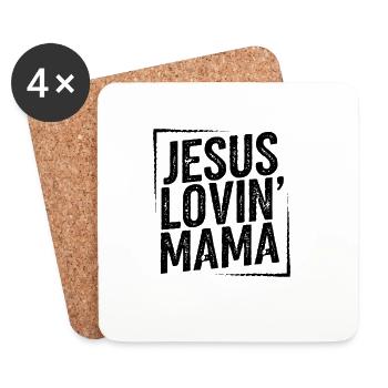 Mère aimante Jésus Maman amoureuse Jésus Fête des Mères - Dessous de verre (lot de 4) - blanc - Devant