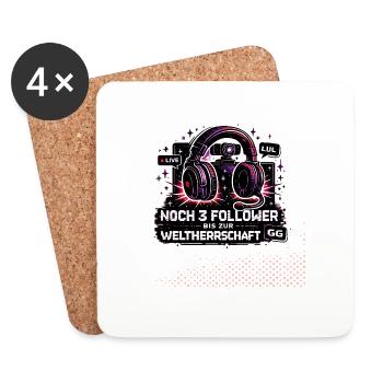 Streamer Geschenk lustiges Gaming Motiv Content Cr - Untersetzer (4er-Set) - Weiß - Vorne