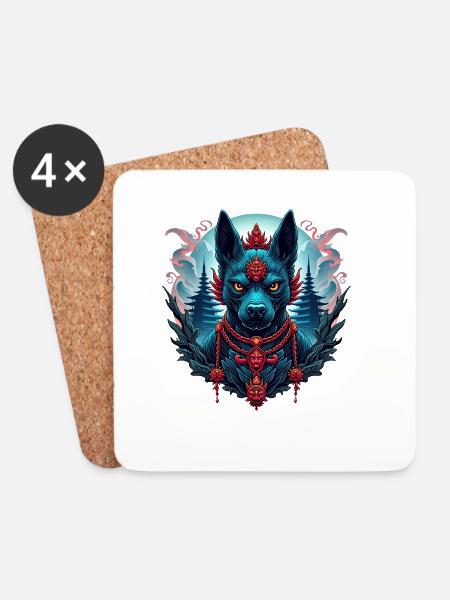 Temple Beast Awakening - Untersetzer (4er-Set) - Weiß