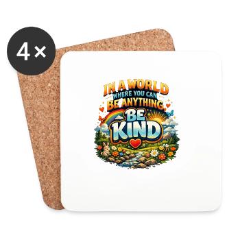 In a World where you can be anything, bei kind - Coasters (set of 4) - white - Front