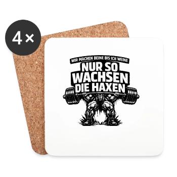 Wir machen Beine, Weine Nur so wachsen die Haxen - Untersetzer (4er-Set) - Weiß - Vorne