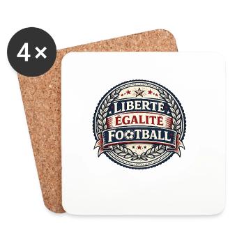 Liberté Égalité Football Vintage - Dessous de verre (lot de 4) - blanc - Devant