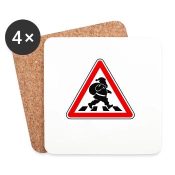 Santa Claus crossing - Untersetzer (4er-Set) - Weiß - Vorne