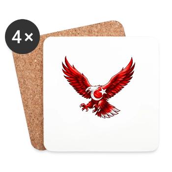Red eagle with star ring - Coasters (set of 4) - white - Front