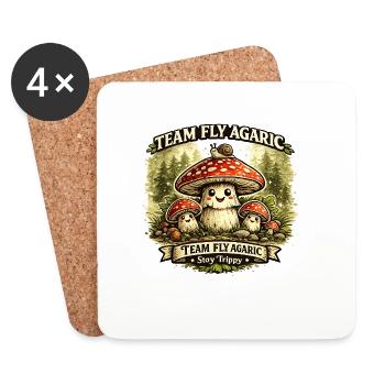 Team Fly Agaric Mushroom Crew - Untersetzer (4er-Set) - Weiß - Vorne
