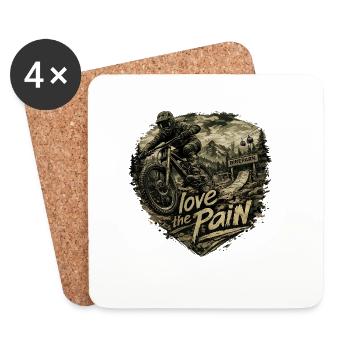 Love the Pain MTB Wildnis - Untersetzer (4er-Set) - Weiß - Vorne