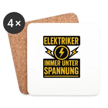 Elektriker Immer Unter Spannung - Untersetzer (4er-Set) - Weiß - Vorne