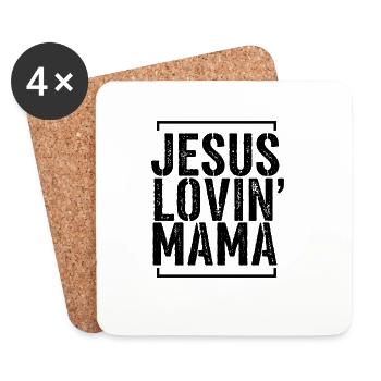Mère aimante Jésus Maman amoureuse Jésus Fête des Mères - Dessous de verre (lot de 4) - blanc - Devant