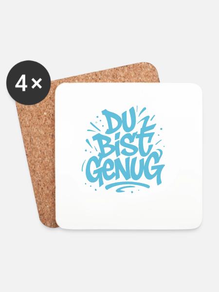 Du bist genug ! - Untersetzer (4er-Set) - Weiß