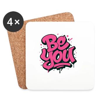 Soyez vous-même - Dessous de verre (lot de 4) - blanc - Devant