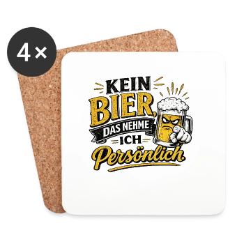 Pas de bière, je le prends personnellement - Dessous de verre (lot de 4) - blanc - Devant