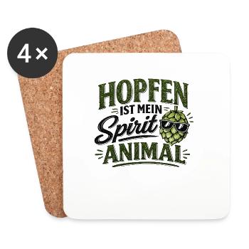 Le houblon est mon animal spirituel - Dessous de verre (lot de 4) - blanc - Devant