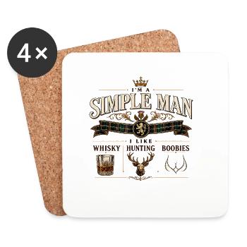 Simple Man Whisky Hunter - Coasters (set of 4) - white - Front
