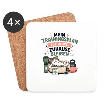 Mein Trainingsplan Heute Zuhause - Untersetzer (4er-Set) - Weiß - Vorne