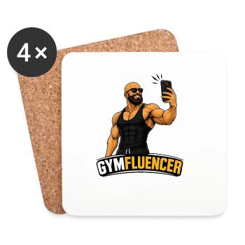 Gymfluencer – Bête Selfie – Édition Barbe - Dessous de verre (lot de 4) - blanc - Devant