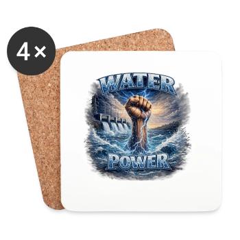 Poing Hydroélectrique - Dessous de verre (lot de 4) - blanc - Devant