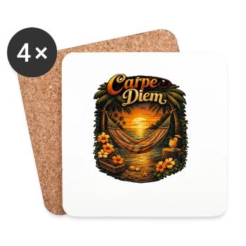 Carpe Diem Strandtraum - Untersetzer (4er-Set) - Weiß - Vorne