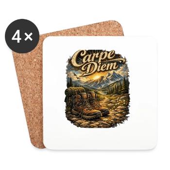 Carpe Diem Bergwanderer - Untersetzer (4er-Set) - Weiß - Vorne