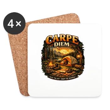 Carpe Diem Campfire Sunset - Coasters (set of 4) - white - Front