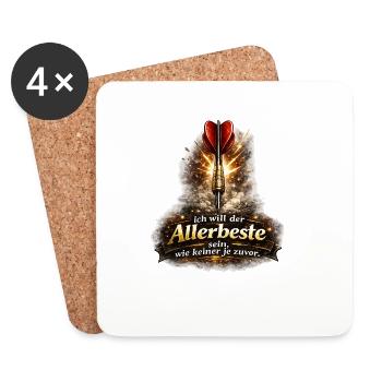 Allerbeste Sein Motiv Dart - Untersetzer (4er-Set) - Weiß - Vorne