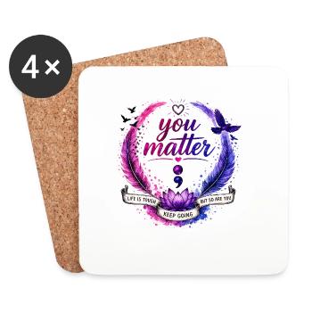 You Matter: Keep Going Circle - Coasters (set of 4) - white - Front