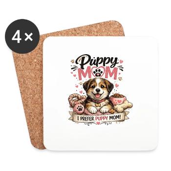 Puppy Mom: Dog Love Motif - Coasters (set of 4) - white - Front