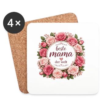 Beste Mama der Welt - Untersetzer (4er-Set) - Weiß - Vorne