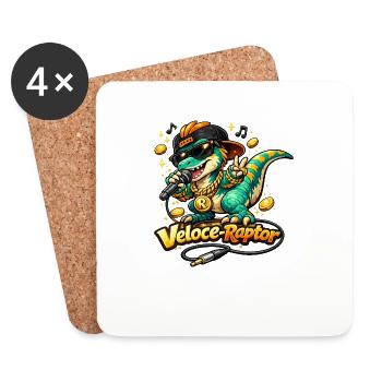 Veloce Raptor Rapper - Untersetzer (4er-Set) - Weiß - Vorne