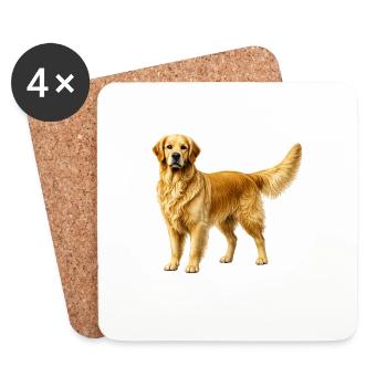 Goldener Retriever  - Untersetzer (4er-Set) - Weiß - Vorne