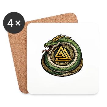 Ouroboros Triangle Logo - Coasters (set of 4) - white - Front