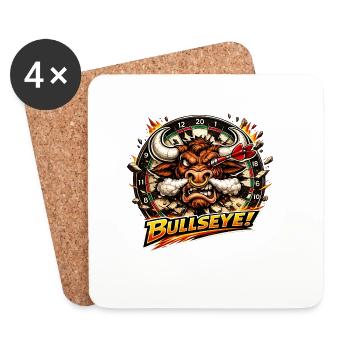 Feuerstier Bullseye Dartscheibe - Untersetzer (4er-Set) - Weiß - Vorne