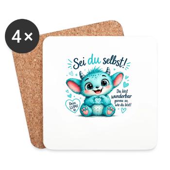 Sei du selbst Lumi Mutmachmonster - Untersetzer (4er-Set) - Weiß - Vorne