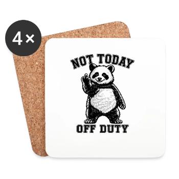 Not Today Off Duty Panda - Untersetzer (4er-Set) - Weiß - Vorne