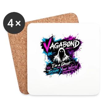 Graffiti de fantôme vagabond - Dessous de verre (lot de 4) - blanc - Devant