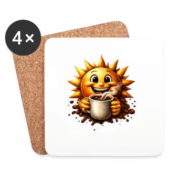 Sonnenkaffee  - Untersetzer (4er-Set) - Weiß - Vorne