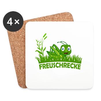 Freuschrecke Grille Grashüpfer jubel freu süß - Untersetzer (4er-Set) - Weiß - Vorne