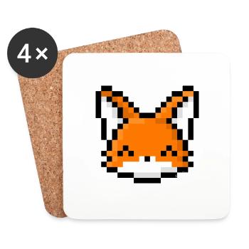 Pixel Art Renard / Fox - Dessous de verre (lot de 4) - blanc - Devant