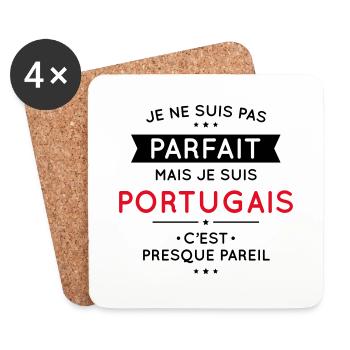 Je ne suis pas parfait mais je suis Portugais - Dessous de verre (lot de 4) - blanc - Devant
