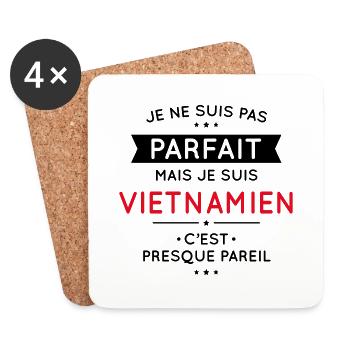 Je ne suis pas parfait mais je suis Vietnamien - Dessous de verre (lot de 4) - blanc - Devant