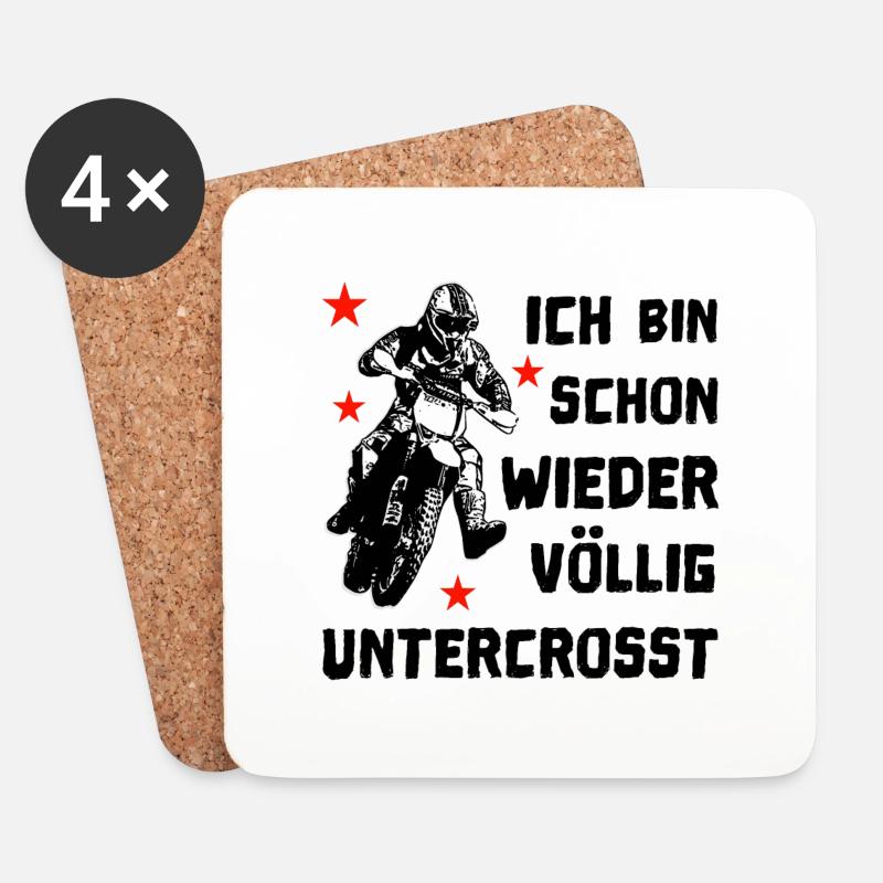 völlig untercrosst - Untersetzer (4er-Set) - Weiß