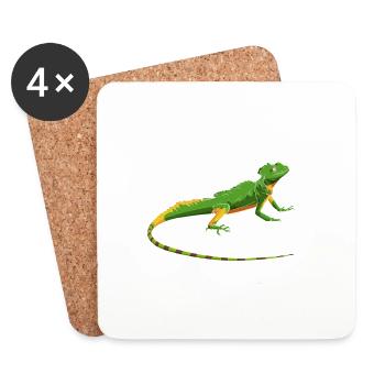 La vie est meilleure avec les lézards Lézards Repti - Dessous de verre (lot de 4) - blanc - Devant