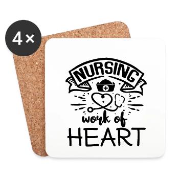 Nursing work of the Cardiac Nurse Medicine Medicine - Coasters (set of 4) - white - Front