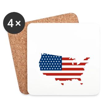 Country I Love Memorial Day USA America America - Coasters (set of 4) - white - Front