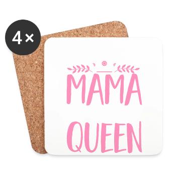 Mother's Day Mama Queen Mama Mom - Coasters (set of 4) - white - Front
